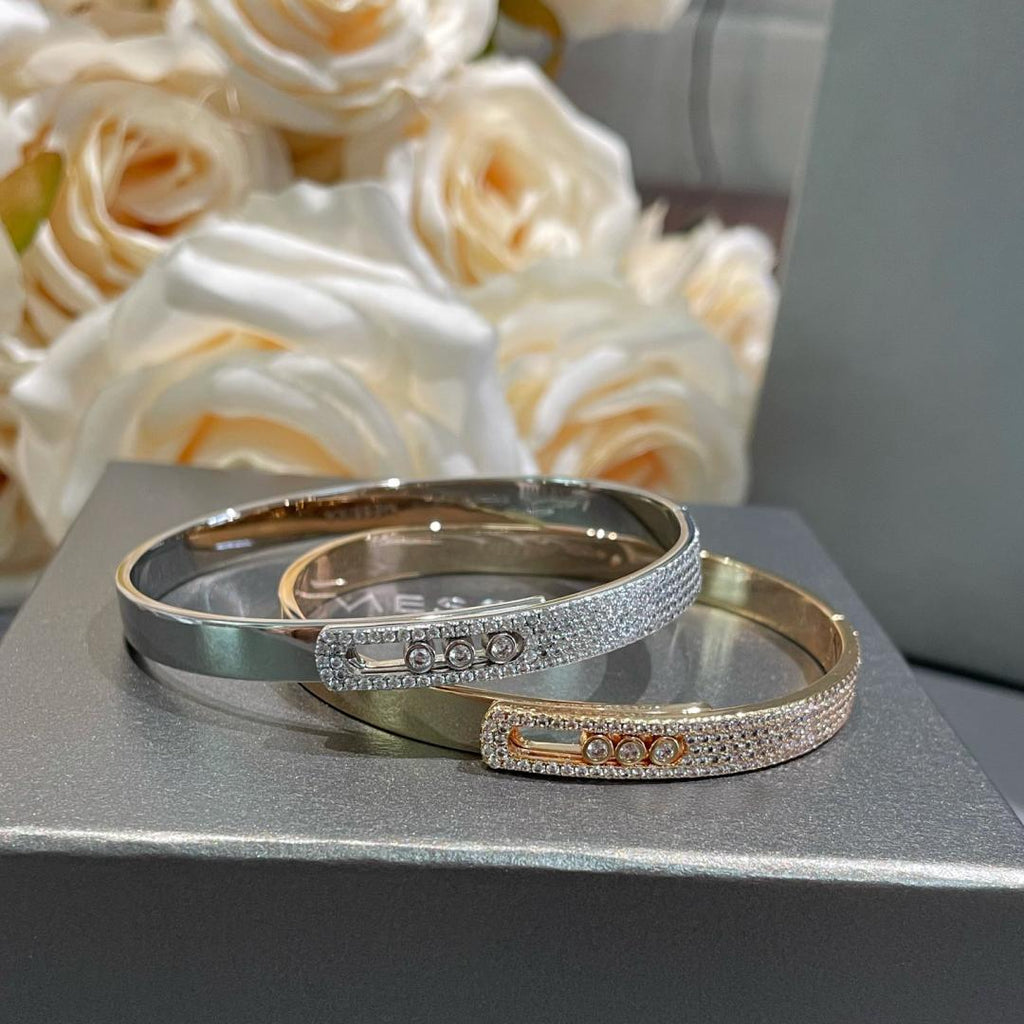 [⭐Miroze]Move Noa Rose Gold Pavé Diamond Bangle Bracelet