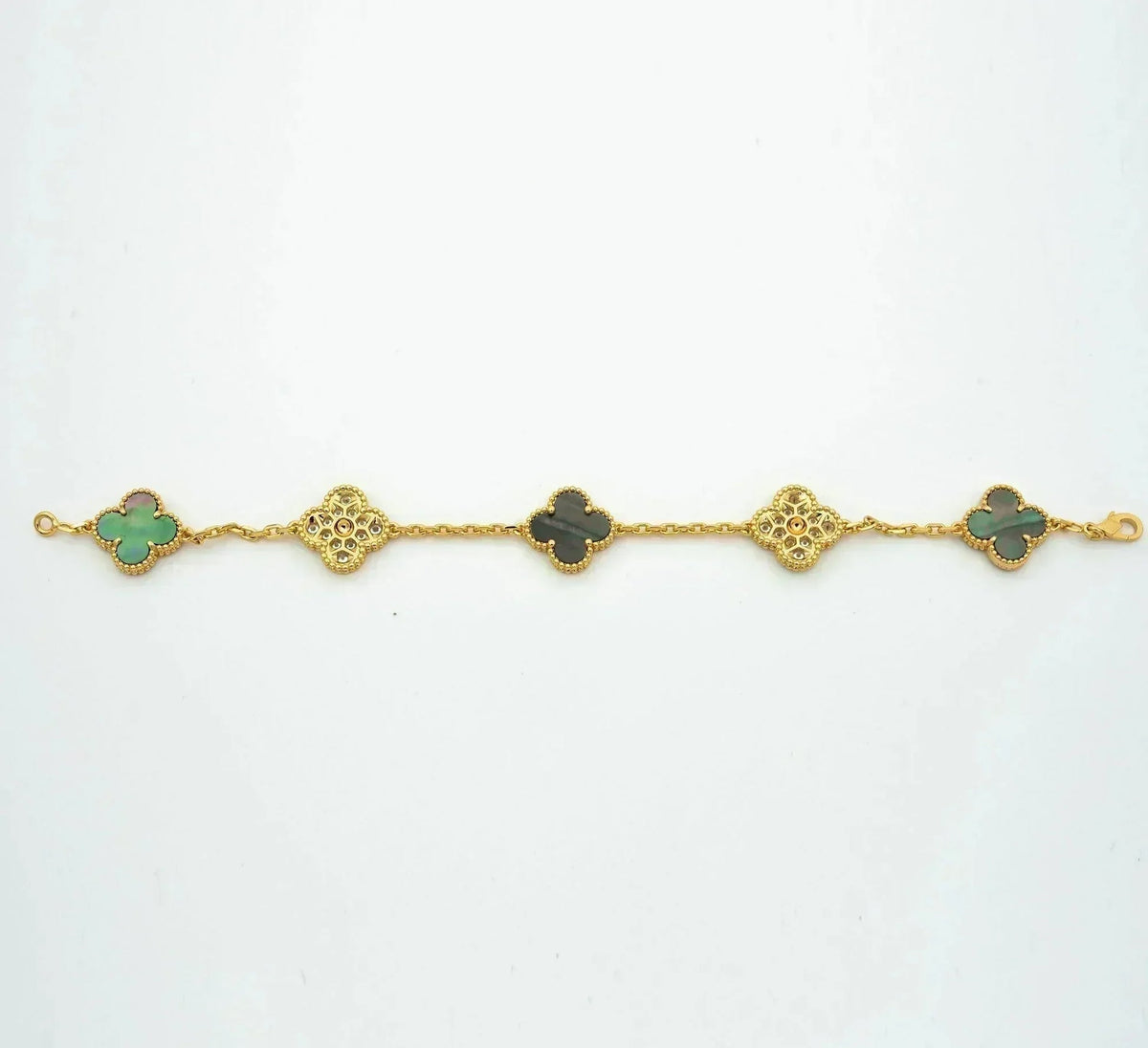 [⭐Miroze ]New CLOVER 5 MOTIF GRAY MOP BRACELET COLLECTION