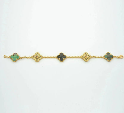 [⭐Miroze] CLOVER 5 MOTIF GRAY MOP BRACELET COLLECTION
