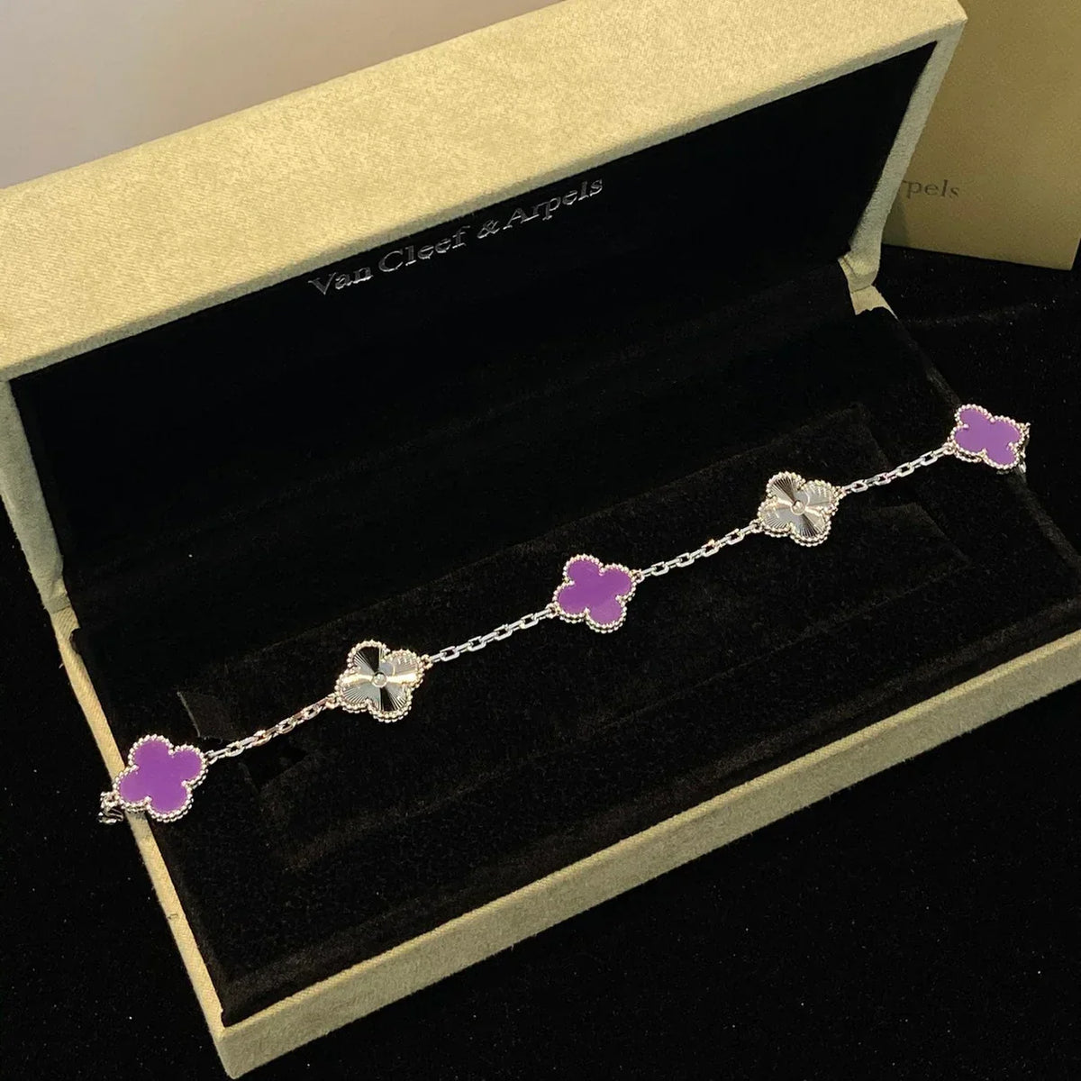 [⭐Miroze ]New  CLOVER 5 MOTIF VIOLET BRACELET COLLECTION