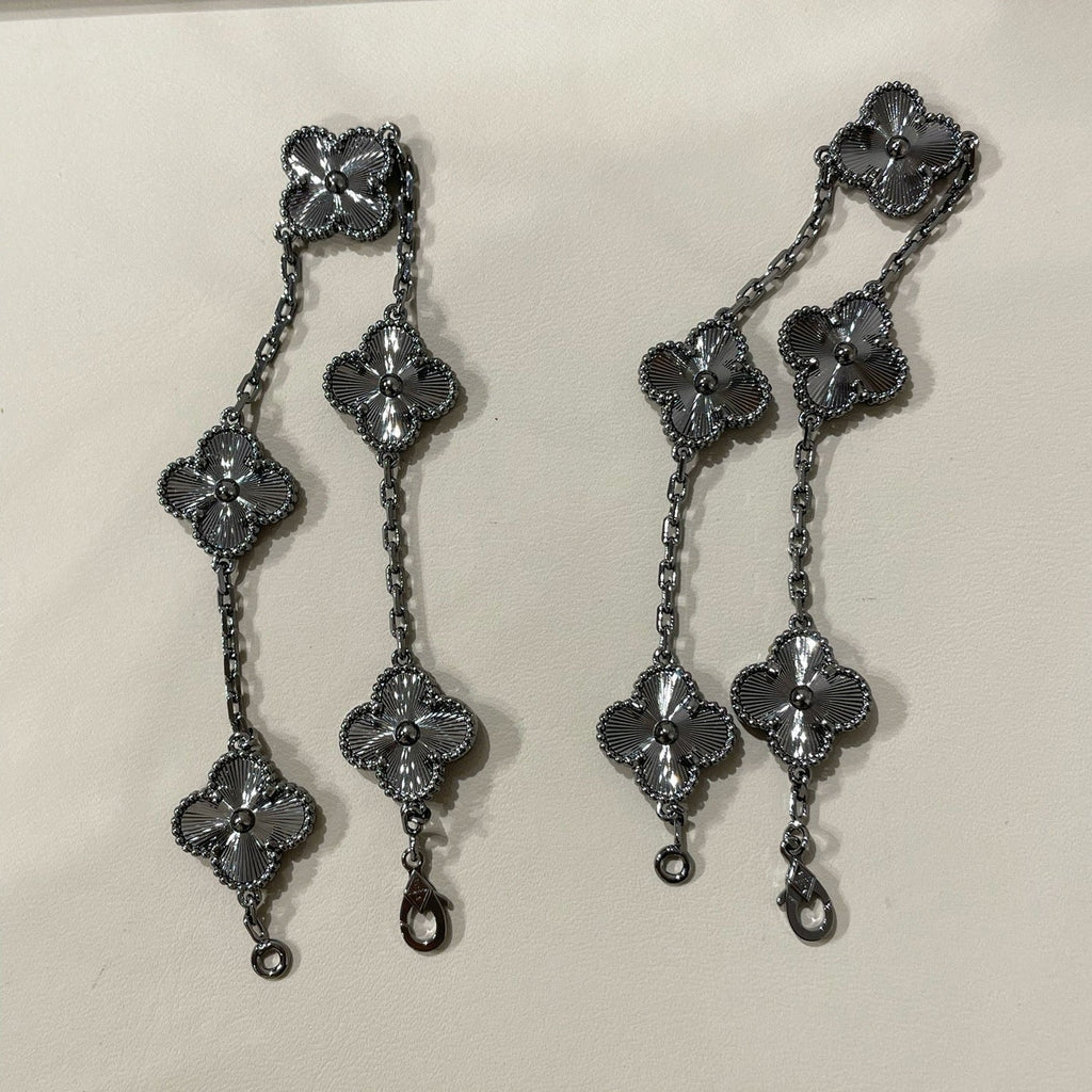 [⭐Miroze ]New CLOVER 5 MOTIF BLACK BRACELET