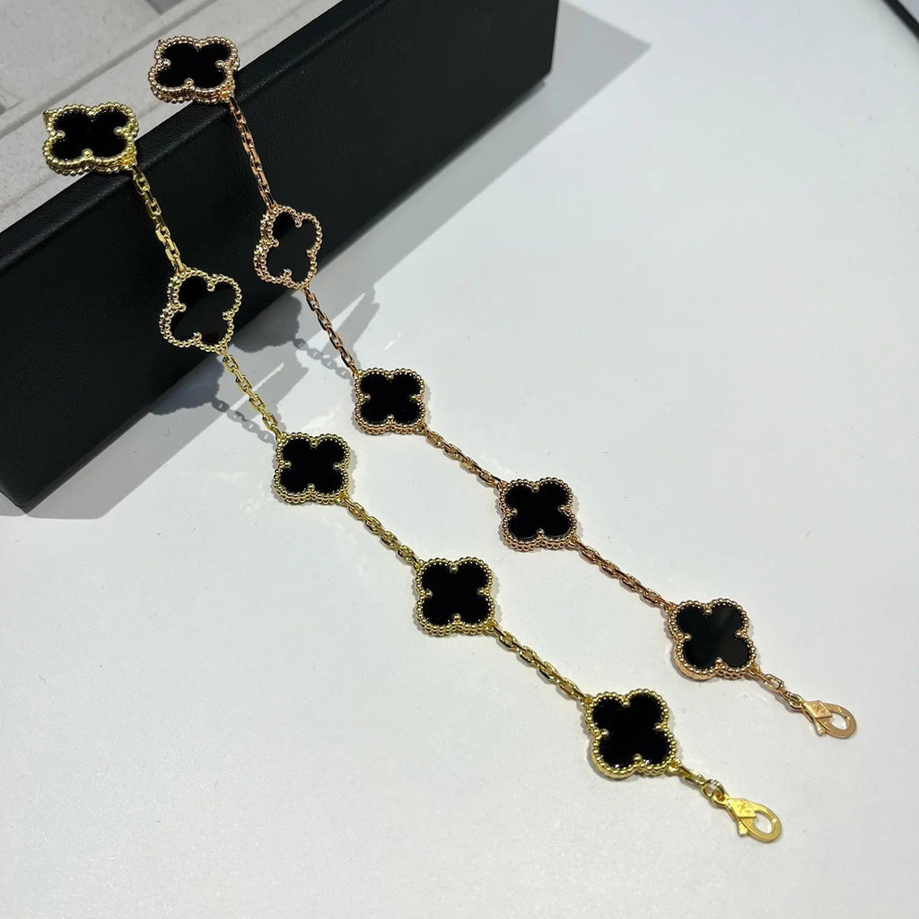 [⭐Miroze ]New CLOVER 5 MOTIF ONYXS BRACELET COLLECTION