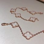 [⭐Miroze ]New CLOVER 5 MOTIF ROCK CRYSTAL BRACELET