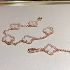 [⭐Miroze ]New CLOVER 5 MOTIF ROCK CRYSTAL BRACELET