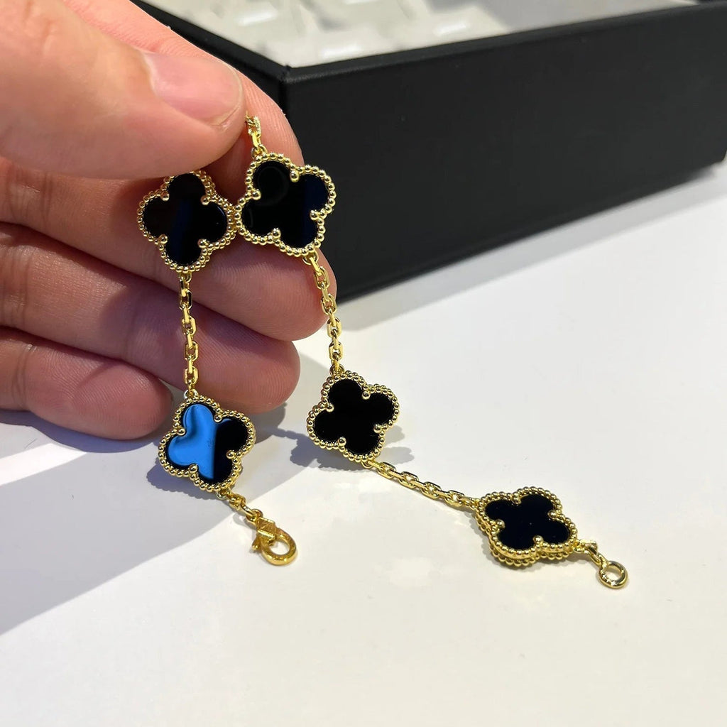 [⭐Miroze ]New CLOVER 5 MOTIF ONYXS BRACELET COLLECTION