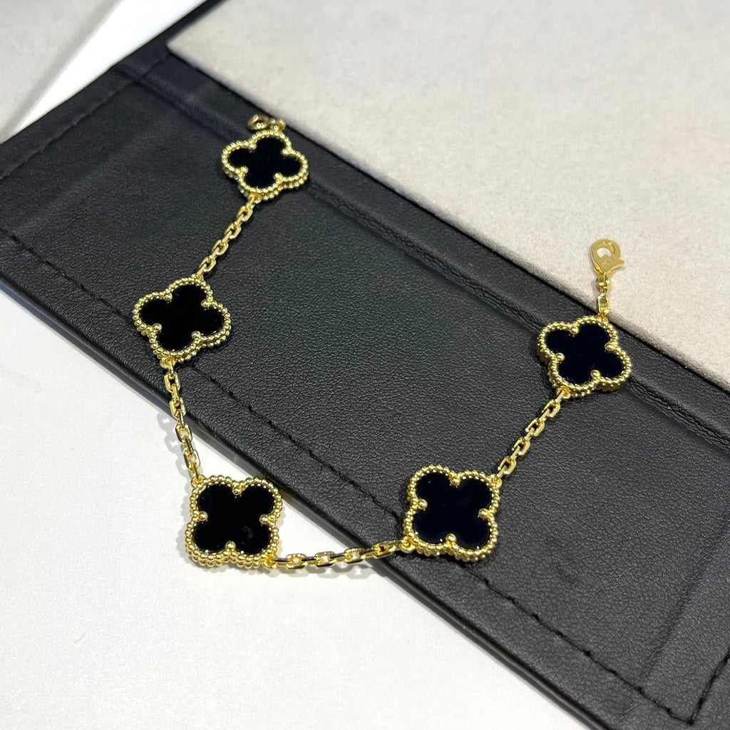 [⭐Miroze ]New CLOVER 5 MOTIF ONYXS BRACELET COLLECTION