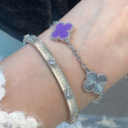 [⭐Miroze ]New  CLOVER 5 MOTIF VIOLET BRACELET COLLECTION