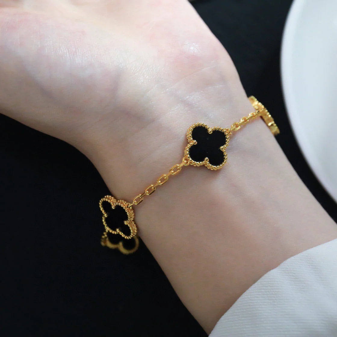 [⭐Miroze ]New CLOVER 5 MOTIF ONYXS BRACELET COLLECTION