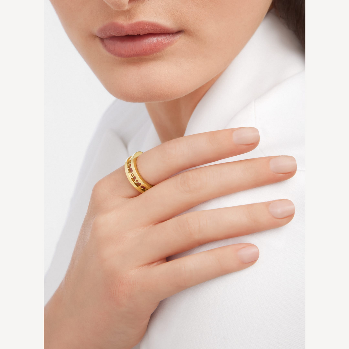 [⭐Miroze]ZERO 1 ONE-BAND WITH OPENWORK LOGO SPIRAL RING