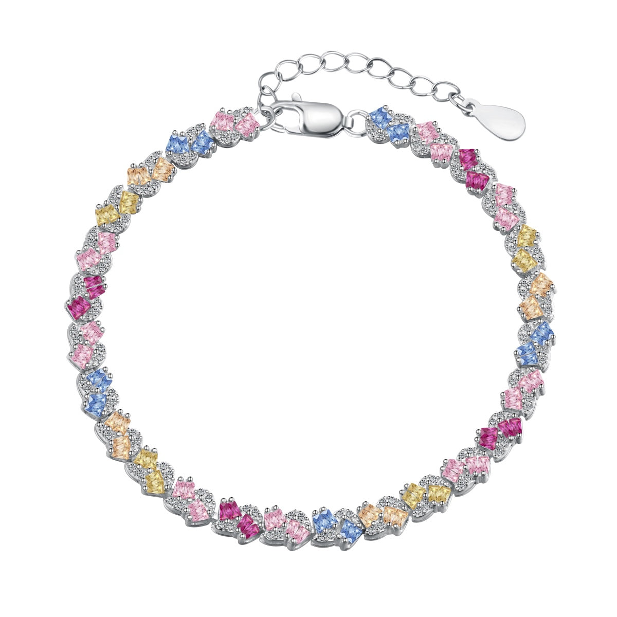 [Miroze Jewelry]Ornate Colorful Flower Shape Party Bracelet
