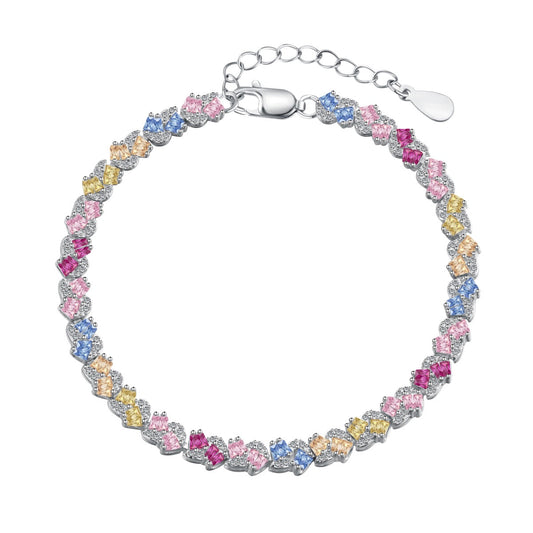 [Miroze Jewelry]Ornate Colorful Flower Shape Party Bracelet