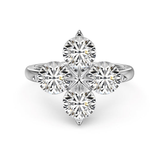 [Miroze Jewelry]Four-Leaf Clover Eight-Pointed Star Ring