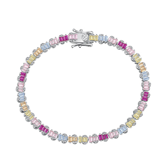 [Miroze Jewelry]Delicate Colorful Emerald Cut Party Bracelet