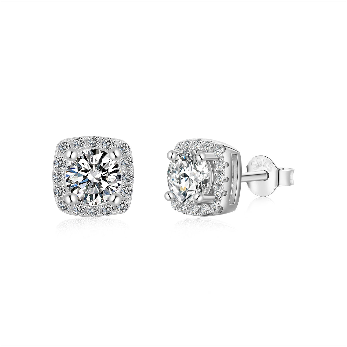 [Miroze Jewelry]Classic Round Center Stone Stud Earrings
