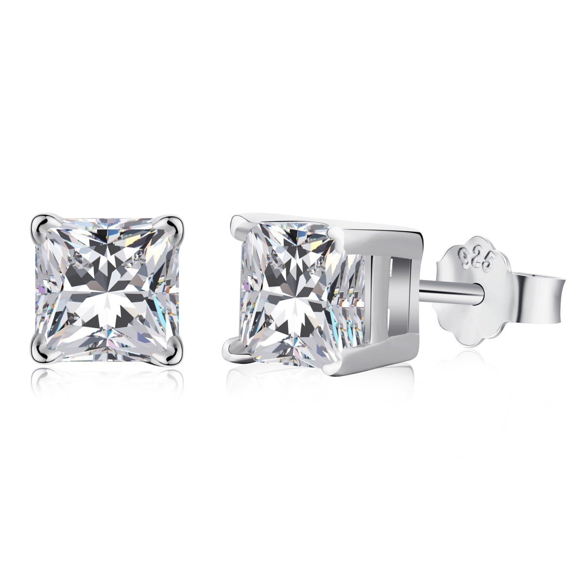 [Miroze Jewelry]1.0 Carat Radiant Princess Cut Wedding Earrings