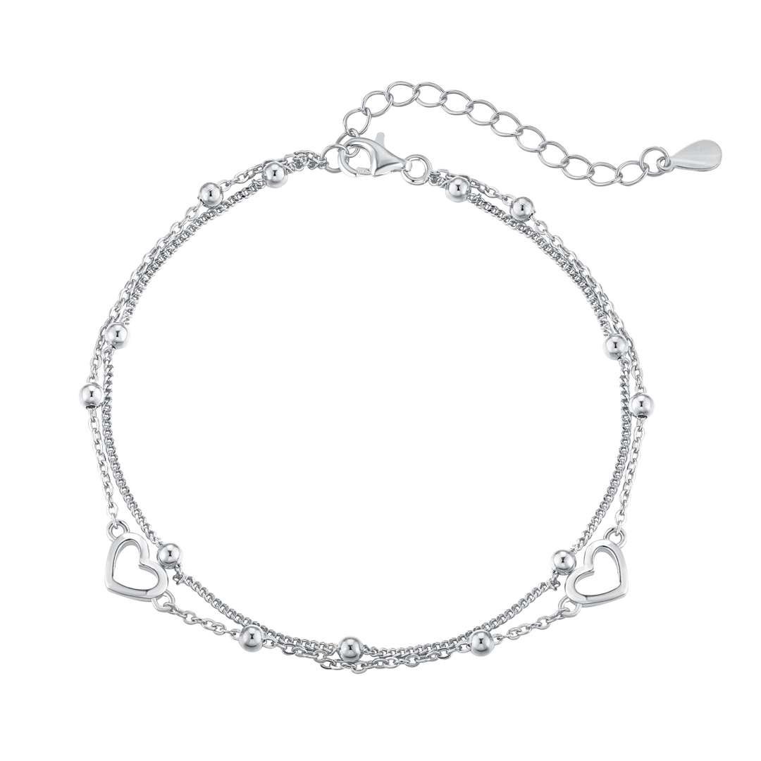 [Miroze Jewelry]Dainty Double Layer Love Heart Bracelet
