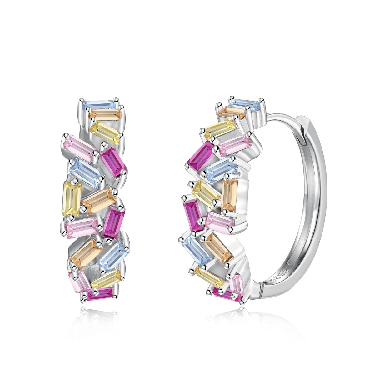 [Miroze Jewelry]Dazzling Colorful Emerald Cut Daily Earrings