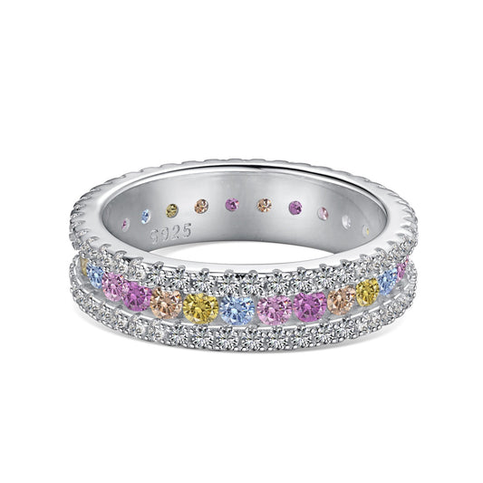 [Miroze Jewelry]Delicate Colorful Round Cut Daily Ring
