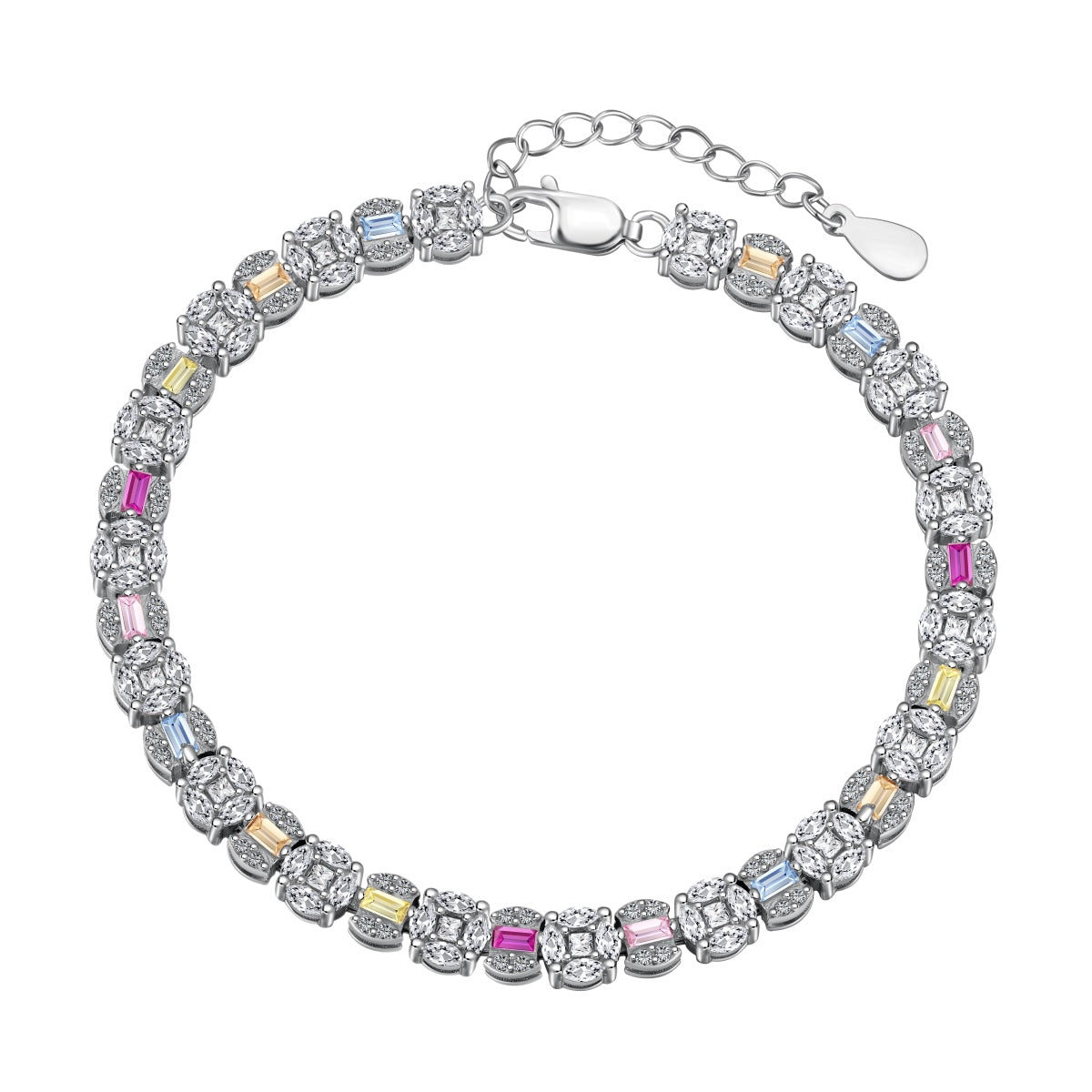 [Miroze Jewelry]Dazzling Radiant Multi Cut Daily Bracelet