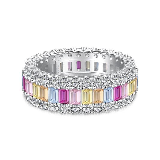 [Miroze Jewelry]Dainty Colorful Radiant Cut Daily Ring
