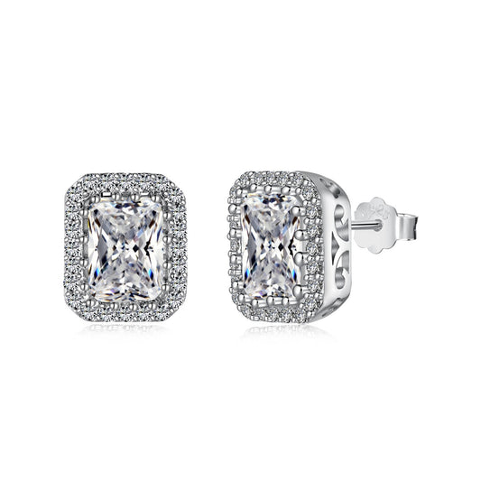 [Miroze Jewelry]1.0 Carat Luxurious Dainty Emerald Cut Daily Earrings