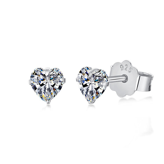 [Miroze Jewelry]Sparkling Heart Shaped Simple Earrings