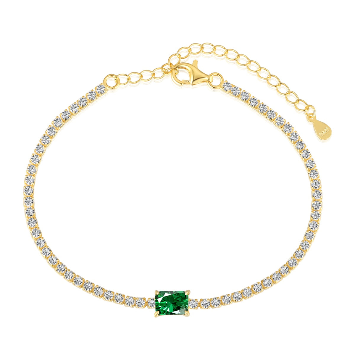 [Miroze Jewelry]1.0 Carat Unique Emerald Cut Banquet Bracelet