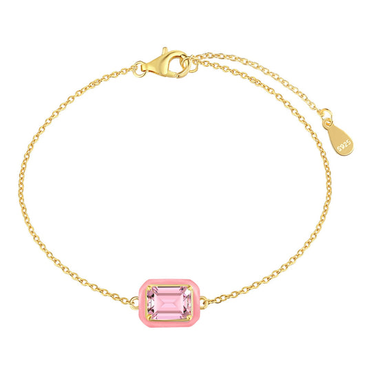 [Miroze Jewelry]2.0 Carat Sparkling Colorful Emerald Cut Daily Bracelet
