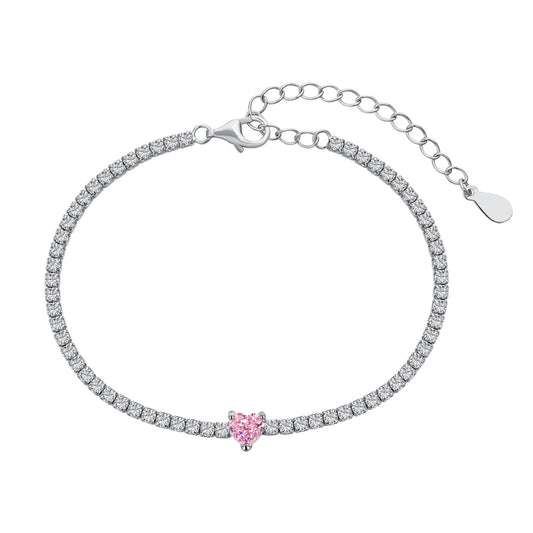 [Miroze Jewelry]0.5 Carat Elegant Romantic Heart Shape Lover Bracelet