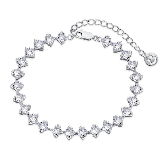 [Miroze Jewelry]0.5 Carat Ornate Princess Cut Daily Bracelet