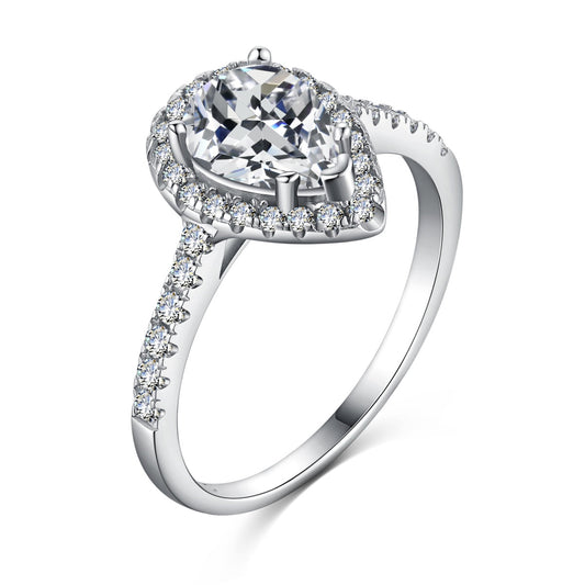 [Miroze Jewelry]1.0 Carat Luxurious Resplendent Water Drop Shape Wedding Ring