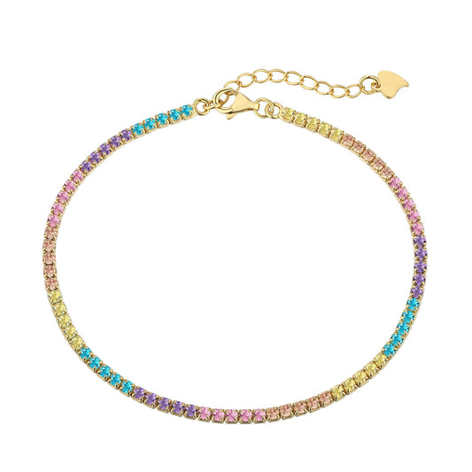 [Miroze Jewelry]Dazzling Colorful Round Cut Daily Bracelet