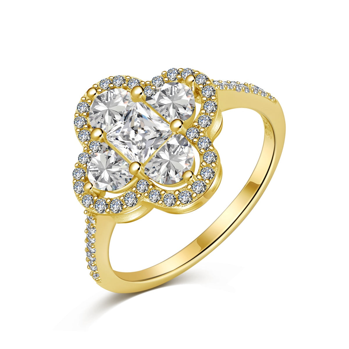 [Miroze Jewelry]Luxurious Eternity Flower Shape Banquet Ring