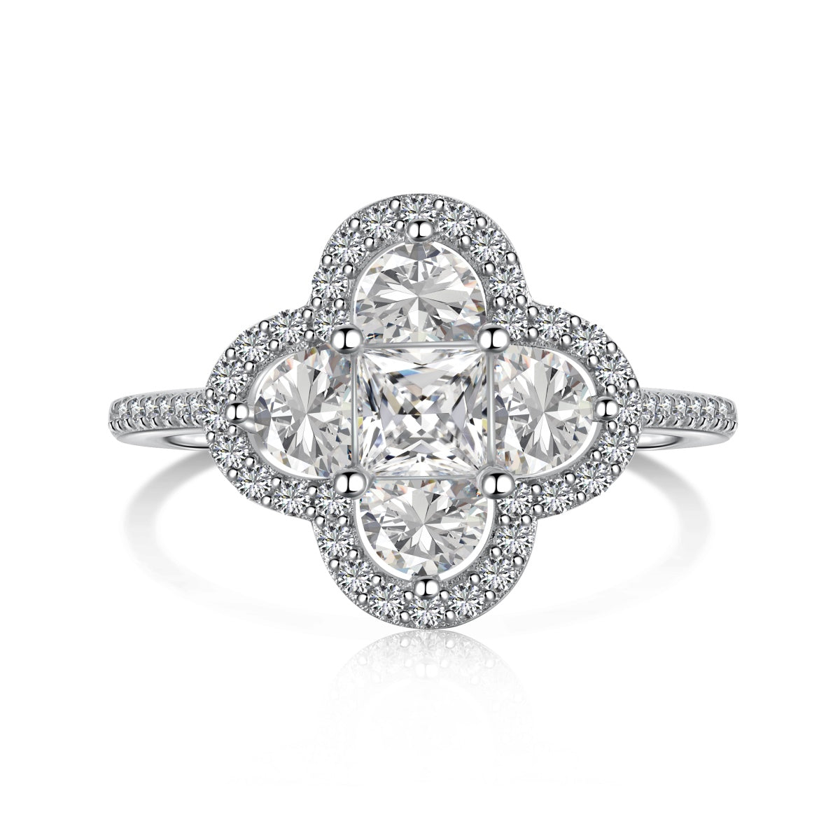 [Miroze Jewelry]Luxurious Eternity Flower Shape Banquet Ring