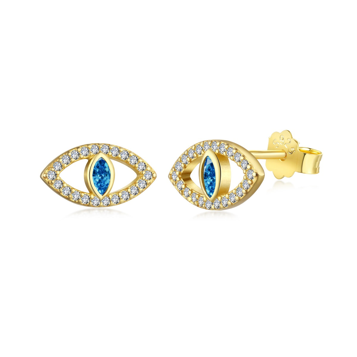 [Miroze Jewelry]ブルーデビルアイズ 中空スタッドピアス