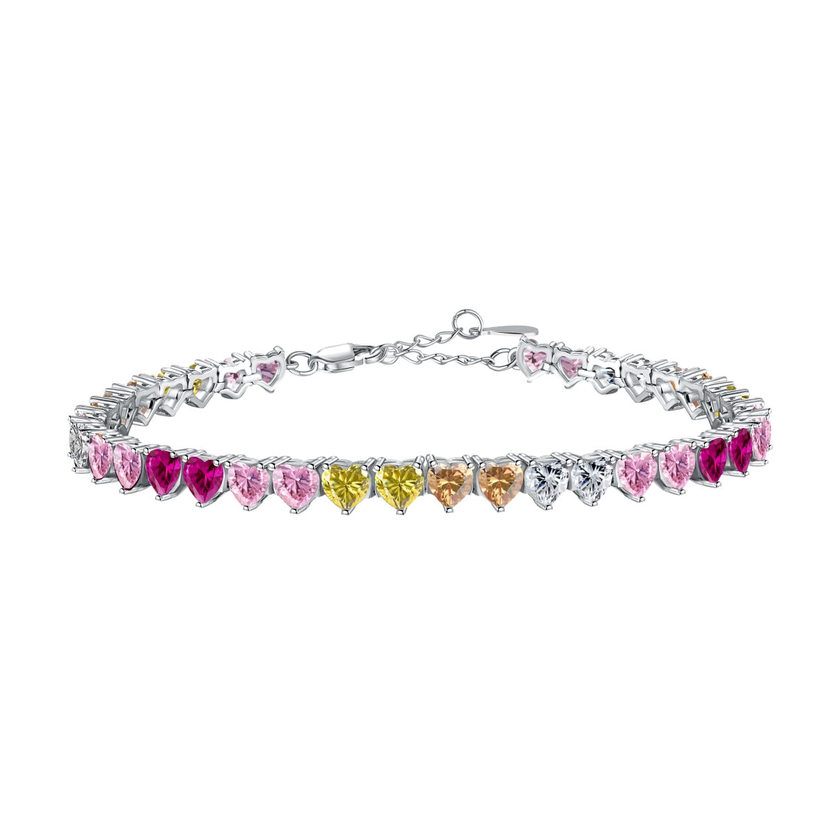 [Miroze Jewelry]Luxurious Colorful Romantic Heart Shape Lover Bracelet