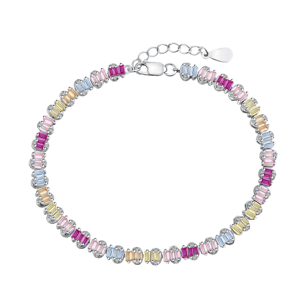 [Miroze Jewelry]Delicate Colorful Emerald Cut Party Bracelet