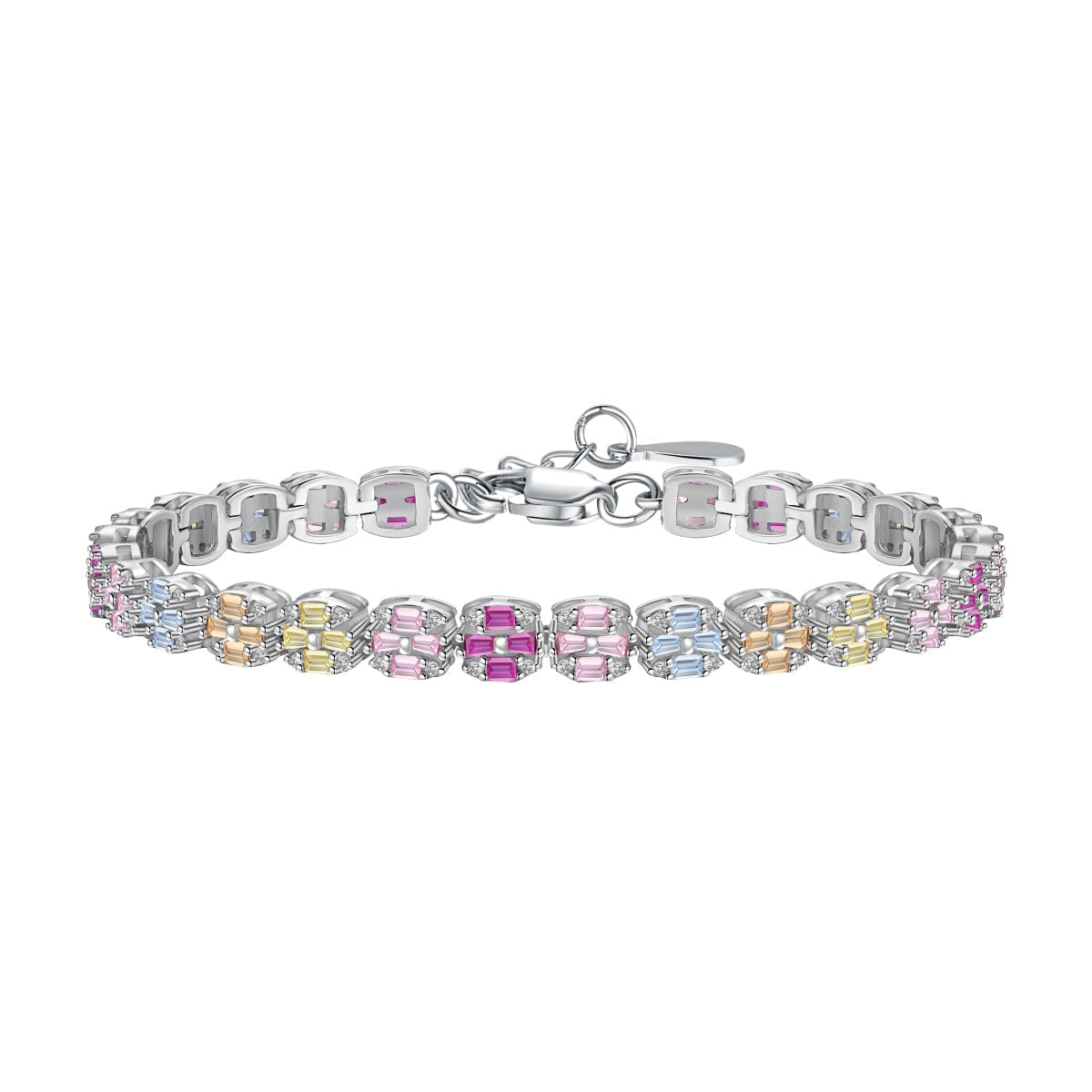 [Miroze Jewelry]Delicate Colorful Emerald Cut Daily Bracelet
