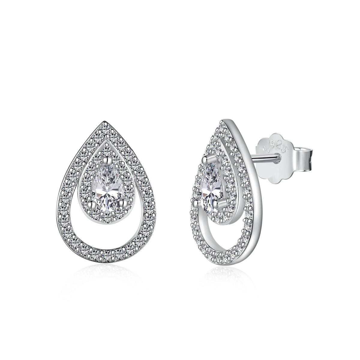 [Miroze Jewelry]Sparkling Delicate Water Drop Shape Daily Earrings