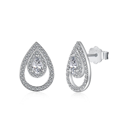 [Miroze Jewelry]Sparkling Delicate Water Drop Shape Daily Earrings