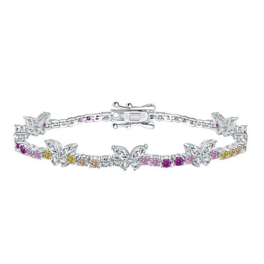[Miroze Jewelry]Ornate Colorful Butterfly Shape Round Cut Daily Bracelet