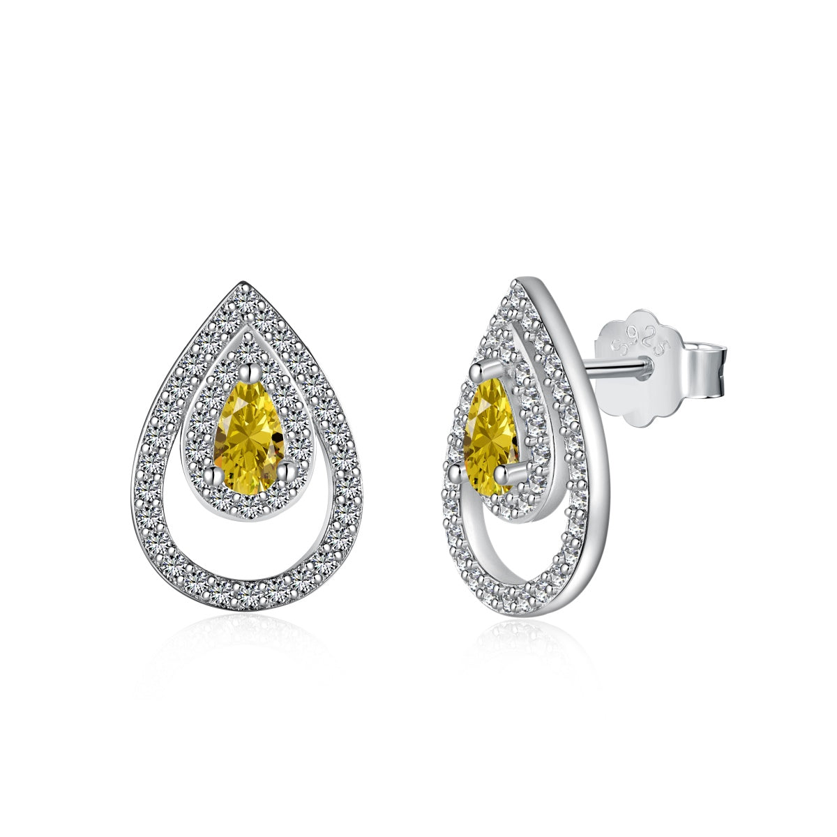 [Miroze Jewelry]Sparkling Delicate Water Drop Shape Daily Earrings