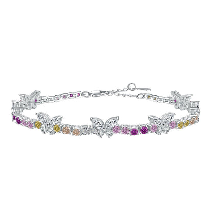 [Miroze Jewelry]Ornate Colorful Butterfly Shape Round Cut Daily Bracelet