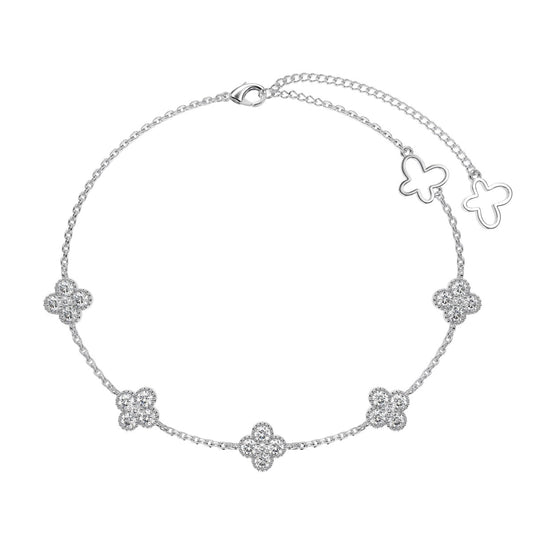 [Miroze Jewelry]Four-Leaf Clover Hollow Butterfly Bracelet
