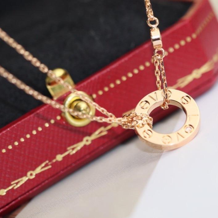 ⭐Miroze LOVE NECKLACE ADJUSTABLE ROSE GOLD 2 DIAMOND