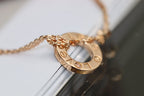 ⭐Miroze LOVE NECKLACE ADJUSTABLE ROSE GOLD 2 DIAMOND