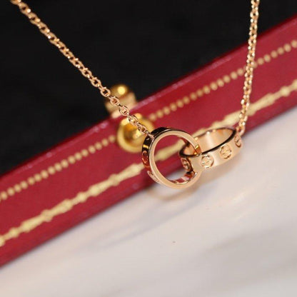 [⭐Miroze]LOVE NECKLACE PINK GOLD AND SILVER