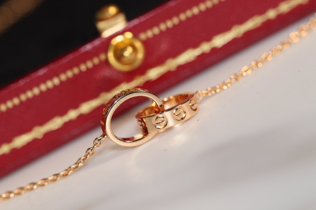 [⭐Miroze]LOVE NECKLACE PINK GOLD AND SILVER