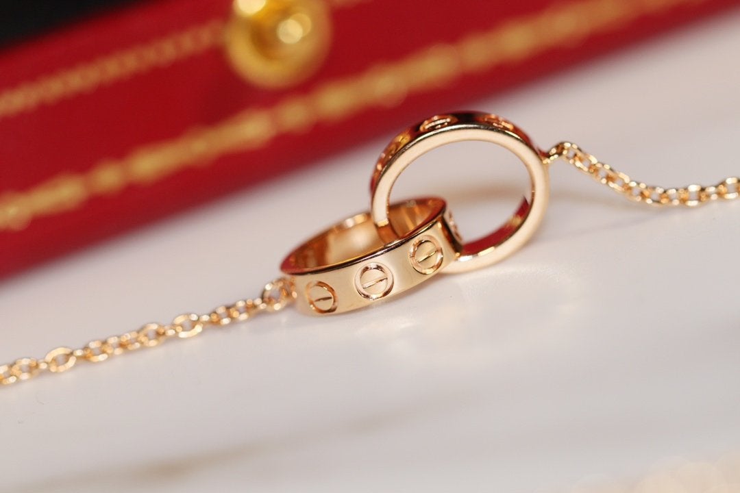 ⭐Miroze LOVE NECKLACE PINK GOLD AND SILVER