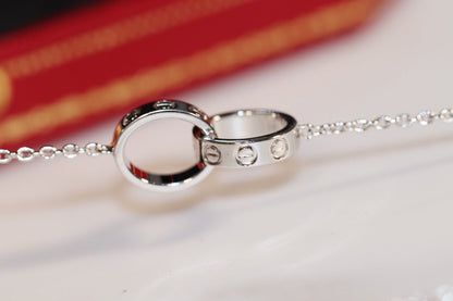 [⭐Miroze]LOVE NECKLACE PINK GOLD AND SILVER
